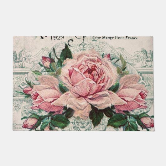 Shabby Chic, Decopage, viktorianisch, französisch Fußmatte (Vorderseite)