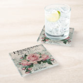 Shabby Chic, Decopage, viktorianisch, französisch Glasuntersetzer (Schrägansicht)