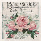Shabby Chic, Decopage, viktorianisch, französisch  Glasuntersetzer (Vorderseite)