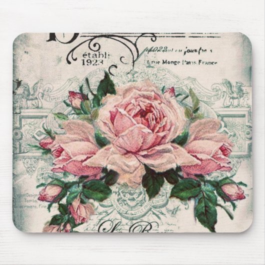 Shabby Chic, Decopage, viktorianisch, französisch  Mousepad (Vorne)