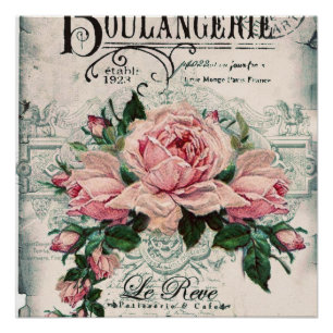 Shabby Chic, Decopage, viktorianisch, französisch  Poster