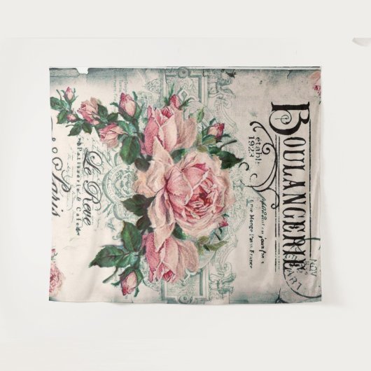 Shabby Chic, Decopage, viktorianisch, französisch Wandteppich (Vorderseite (Horizontal))