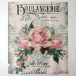 Shabby Chic, Decopage, viktorianisch, französisch  Wandteppich<br><div class="desc">Shabby Chic,  Deco,  viktorianisch,  französisch chic,  paris,  Vintage,  belle epoque,  rosa rosen,  collage,  romantisch,  altmodisch,  modern,  zeitlos,  schön,  pastellfarben,  feminin,  mädchenhaft,  niedlich,  florale,  elegant,  natürlich,  cafe paris</div>