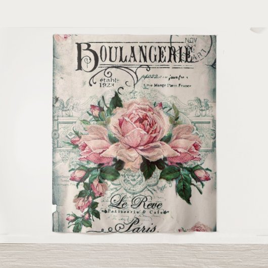 Shabby Chic, Decopage, viktorianisch, französisch Wandteppich (Vorderseite)