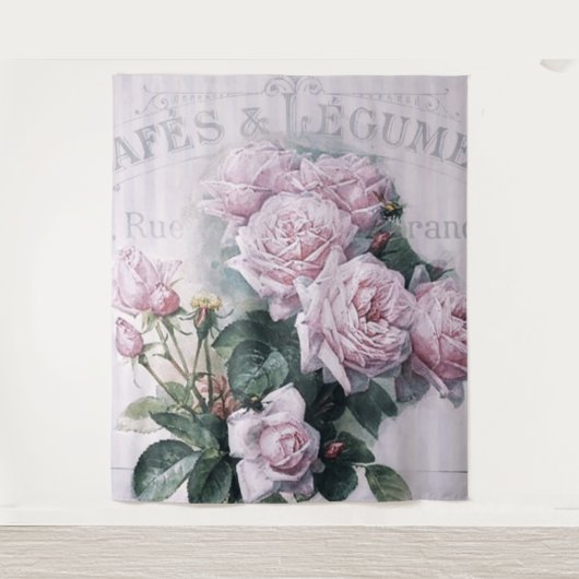 Shabby Chic, Decopage, viktorianisch, französisch  Wandteppich (Vorderseite)