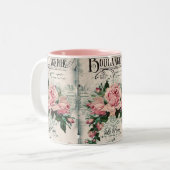 Shabby Chic, Decopage, viktorianisch, französisch Zweifarbige Tasse (Vorderseite Links)