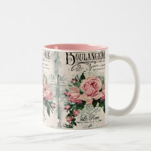 Shabby Chic, Decopage, viktorianisch, französisch  Zweifarbige Tasse