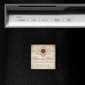 Shabby Chic | Deep Red Grunge Rose Save the Date Magnet