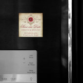 Shabby Chic | Deep Red Grunge Rose Save the Date Magnet