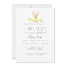 Shabby Chic Deer Twins Kinderdusche Einladung