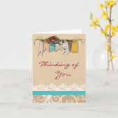 Shabby Chic Denken Sie an Ihre Grußkarte Karte (Gelbe Blume)