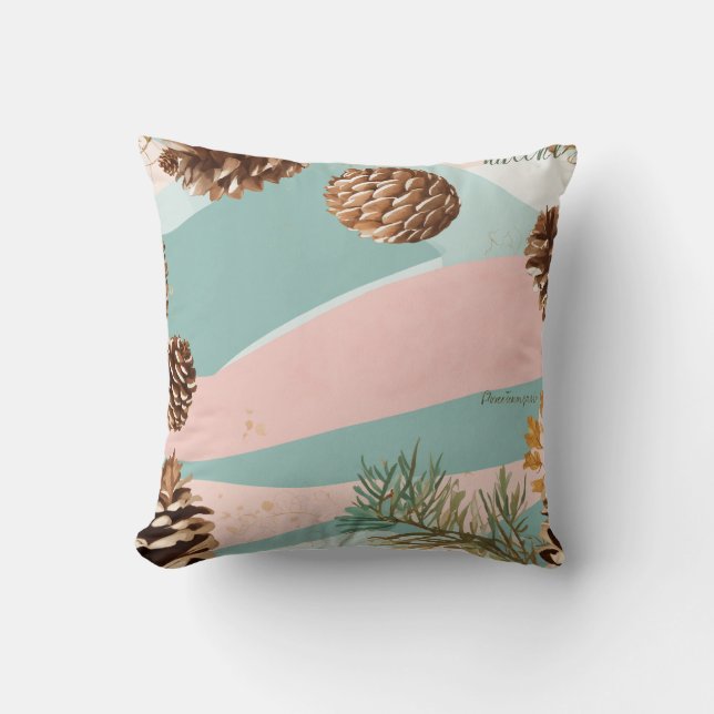 Shabby Chic Dreamy Pastel Pinecone Kissen (Vorderseite)