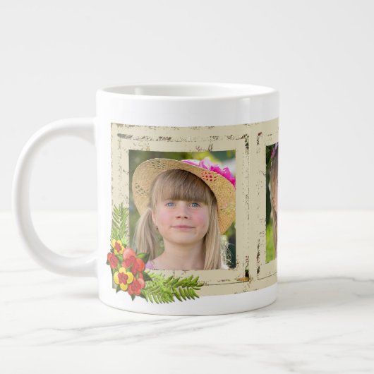Shabby Chic Drei Foto Spezielle Tasse (Links)