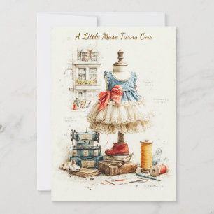 Shabby Chic Dress & Couture Studio 1. Geburtstag Einladung