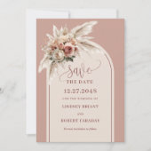 Shabby Chic Dusty Pink Floral Save the Date Invite Einladung (Vorderseite)