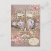 Shabby Chic Eiffel Tower Save the Date