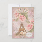 Shabby Chic Eiffel Tower UAWG RSVP Karte (Vorderseite)