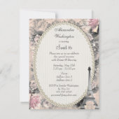 Shabby Chic-Eiffel-Turm u. Rosen-Bonbon 16 Einladung (Rückseite)