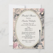 Shabby Chic-Eiffel-Turm u. Rosen-Brautparty Einladung (Rückseite)