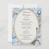 Shabby Chic Eiffelturm & Rose Sweet 16 Einladung (Rückseite)