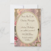 Shabby Chic Eiffelturm & Rosen Save-the-Date Save The Date (Rückseite)