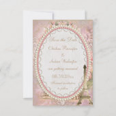 Shabby Chic Eiffelturm Save the Date Hochzeit (Rückseite)