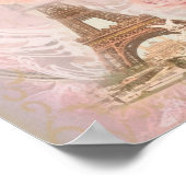 Shabby Chic Eiffelturm und Rose Poster (Ecke)