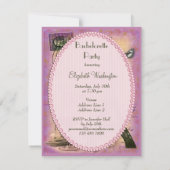 Shabby Chic Eiffelturm und Rote Weine Bachelorette Einladung (Rückseite)