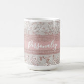 Shabby Chic Elegance PInk Vintag Lace Personalize Kaffeetasse (Mittel)