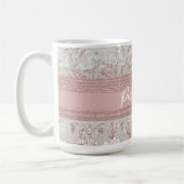 Shabby Chic Elegance PInk Vintag Lace Personalize Kaffeetasse (Links)