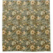 Shabby Chic Elegant Curtain Gold Sage Green Style Duschvorhang (Vorderseite)