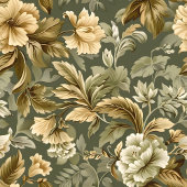 Shabby Chic Elegant Curtain Gold Sage Green Style Duschvorhang