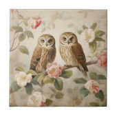 Shabby Chic Elegant Owls Fliese (Vorderseite)
