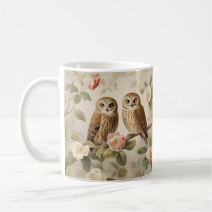 Shabby Chic Elegant Owls Kaffeetasse