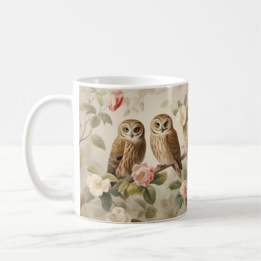 Shabby Chic Elegant Owls Kaffeetasse (Links)