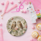 Shabby Chic Elegant Owls Pappteller (Party)