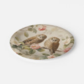 Shabby Chic Elegant Owls Pappteller (Schrägansicht)