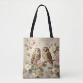 Shabby Chic Elegant Owls Tasche (Vorderseite)
