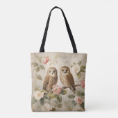 Shabby Chic Elegant Owls Tasche (Rückseite)