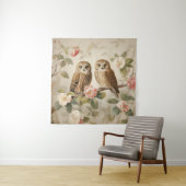 Shabby Chic Elegant Owls Wandteppich (Beispiel (Horizontal))