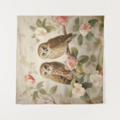 Shabby Chic Elegant Owls Wandteppich (Vorderseite)