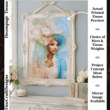 Shabby Chic Elegante Braune Haut Dame FT7R Decoupa