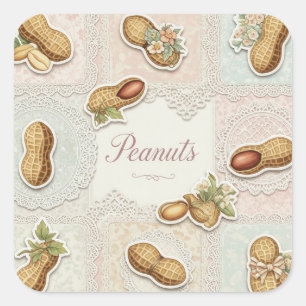 Shabby Chic. Erdnuss von Natasha Us Quadratischer Aufkleber