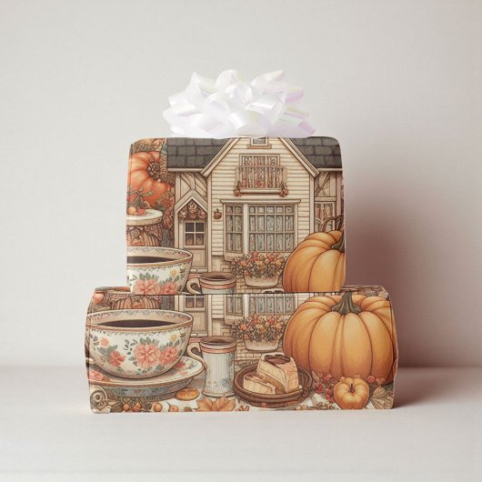Shabby Chic Fall Terracotta Gingham Buffalo Karier Geschenkpapier