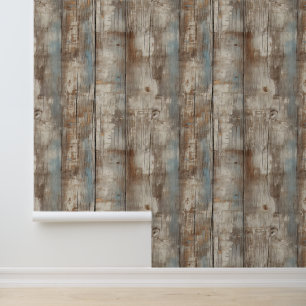 Shabby Chic Faux-Strandholz-Wallpaper Tapete