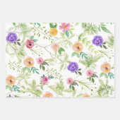 Shabby Chic Floral Birthday Brautparty Geschenkpapier Set (Vorderseite)