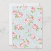 Shabby Chic Floral Burlap Baby Dusche Einladung (Rückseite)