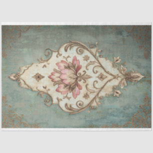 Shabby Chic Floral Demask gemustertes Hintergrundb Seidenpapier