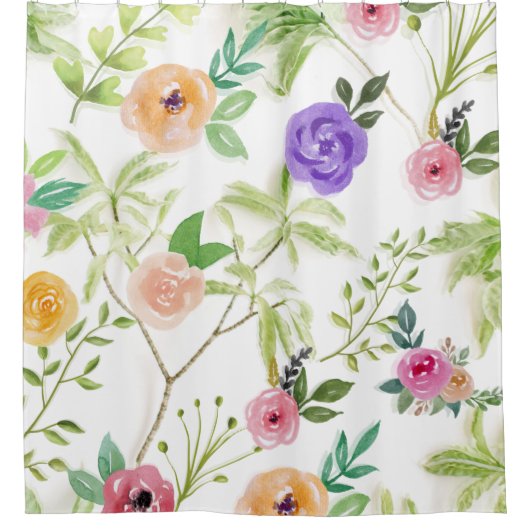Shabby Chic Floral Duschvorhang (Vorderseite)