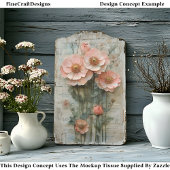 Shabby Chic Floral Ephemera Peach BP7A Decoupage Seidenpapier
